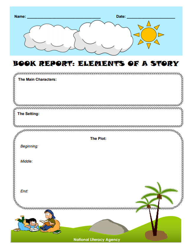 Book Report Elements of a Story